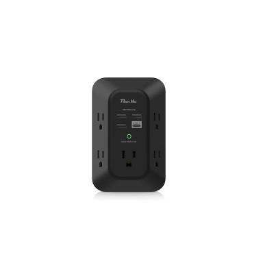 China Wide Spaced Outlet 5 USB Wall Charger Surge Protector for sale