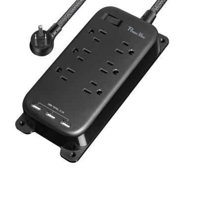 China Residential / General Purpose 6-Outlet Power Strip with 3 USB Outlet Ports for sale