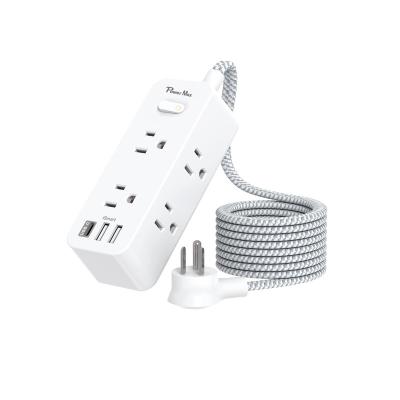 China Residential / General Purpose 6 Way Power Strip With 3 USB Output Ports Fast Charger Power Extension Strip for sale