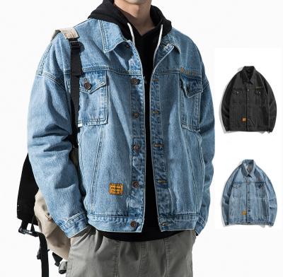 China Wholesale Custom New Arrival Men's Denim 2022 Blue Black Jean Jacket Fashion Windproof Denim Jean Jacket For Men Top Selling for sale