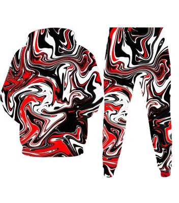 China Anti-Wrinkle Custom Mens Clothing Printed 100% Cotton Plus Size Custom Mens Printing Hoodies Set Mens Two 2 Piece Sweatshirts Sweatpants for sale