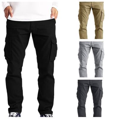 China 6 Pockets Custom Logo Anti-Wrinkle Casual Multi Leg Straight Workwear Relaxed Fit Cargo Raising Pants For Men Trousers for sale