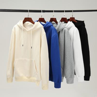 China Wholesale custom made custom oversized plain logo anti-pilling streetwear white cotton sweatshirt suit men's hoodies for sale