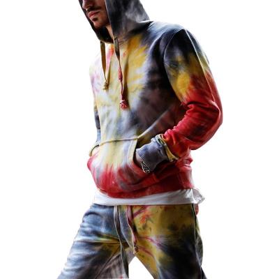 China High Quality Breathable Men's Sweated Suitsuit Hooded Tied Dyed Jogging Training Wear for sale