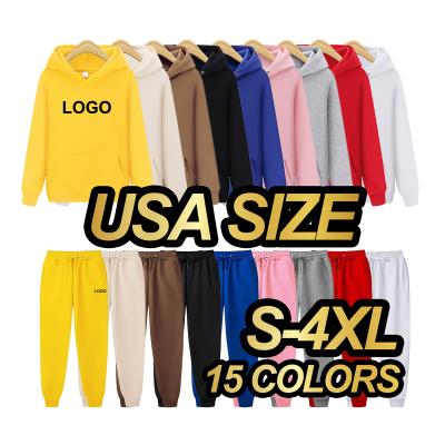 China Logo Hoodie Cotton Jogger Set Custom Made Breathable Sweatsuit Unisex Set Sweatpants And Hoodie Set for sale