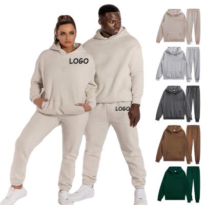 China Breathable Custom 2 Piece Pullover Track Pants And Hoodie Set Unisex Sweatsuit Hoodie Set Tracksuits for sale