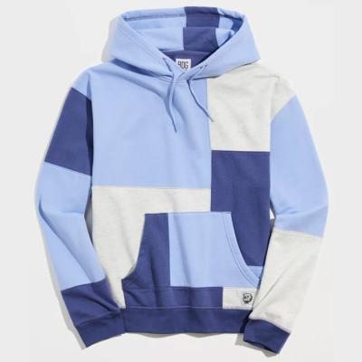 China Streetwear Manufacturer Organic Cotton Hoodies Sweatshirts Patchwork Sweatshirt Color Block Anti-Shrink Sweater for sale