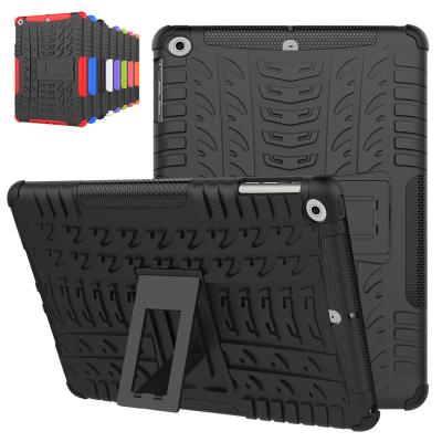 China Light Armour High Shockproof Rugged Kickstand Tablet Covers Case For iPad 2017 9.7 inch Protective Armor Hybrid Stand Silicone Cover for sale