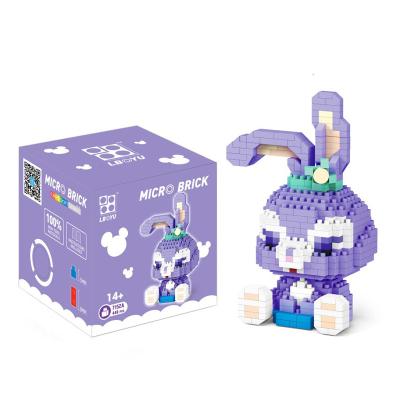 China Stellalou Building Blocks Mini Bricks Figures Toys Diy Diamond Mirco 3d DIY Building Brick Model Plastic Cartoon Purple Cute Rabbit for sale