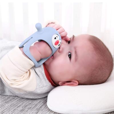 China New Product 100%food Grade Silicone Organic Silicone Teether Kids Soft Silicone Shoe Shaped Stress Toy Soft Silicone Shoe Shaped Penguin Baby Teether for sale