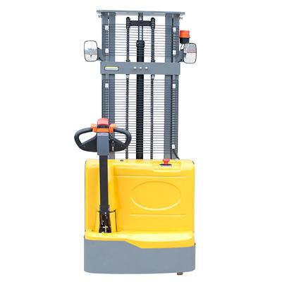 China Professional Material Lifting Equipment Walkie Full Electric Stacker 1500kg 2000kg Electric Lifting Workshop Trolley for sale