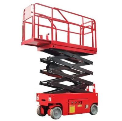 China Self Propelled Electric Scissor Lift 6m 8m 12m  Elevated Work Platform 230kg Automatic Pothole Protection for sale