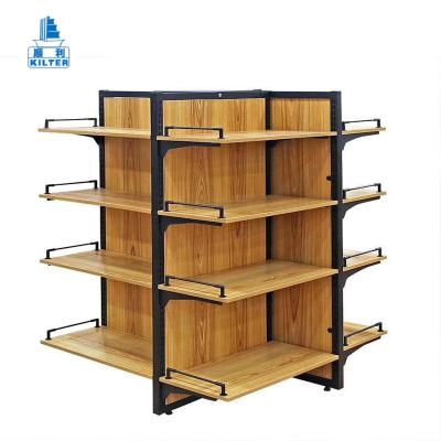 China Single Side Single and Double Side Warm Wood Wine and Double Side Display Rack for sale