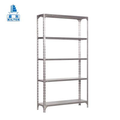 China Corrosion Protection Boltless Metal Slotted Angle Iron Merchandise Garage Storage Racking Shelving System For Supermarket/Home/Garden for sale