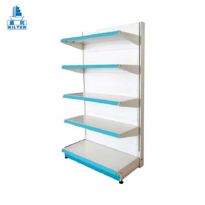 China Single Sided Store Display Rack Supermarket Gondola Top Level Shelving Used for sale