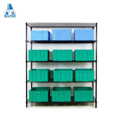 China High Strength 3 Tier Plate Rack Metal Stocked Folding Shelf for sale