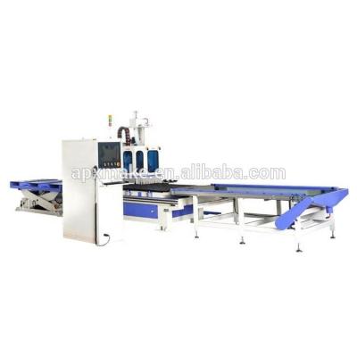 China Woodworking ATC Machining Center Loading and Automatic CNC Unloading Router with Row Drilling Group for sale