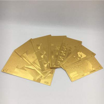 China Europe Fake Euro 24K Gold Foil Full Banknote Set Banknote For New Year Gifts for sale