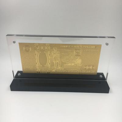 China Gold foil frame banknotes of Europe Russia 5000 rubles with Nikolay Nikolayevich Muravyov and Khabarovsk bridge for sale