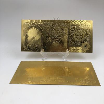 China China Iraq full 25000 dinar gold foil banknote with security labelfor unique money collection and gifts for sale