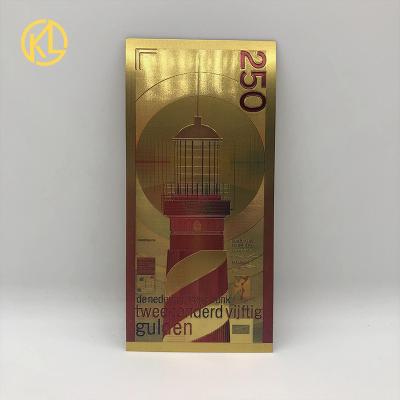 China Singapore NEW 1pc Colored Netherlands 250 Dutch Guilder 999999 Gold Banknote Nice Souvenir Collection Note For Old Currency Money for sale