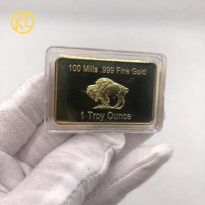 China Europe 24K Gold Bar Beauty 100 Mils .999 Fine Gold Plated With Plastic Case For Business Gift for sale