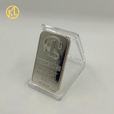 China Art Crafts Bullion Bar Silver Plated Northwestern Territorial Coin Europe Metal Bar Mint Kelin for Collectible Home Souvenir for sale