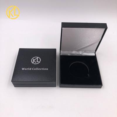 China Black Luxury Simple Coin Box Europe Design Commemorative Gift Box For Bitcion Boxes Presentation Box Coin Case Decoration for sale