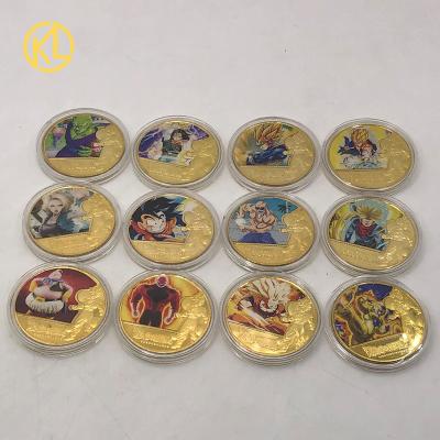 China Japan 34 Types Dragon Ball Z Sun Wukong Gold Plated Coins Collectibles Japan Challenge Coin Wholesale for sale