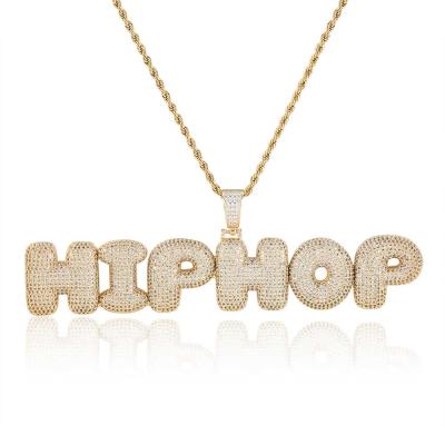 China Custom Jewelry Personalized Hiphop A-Z Big Bubble Letter Initial Combination Pendant Necklace For Unisex for sale