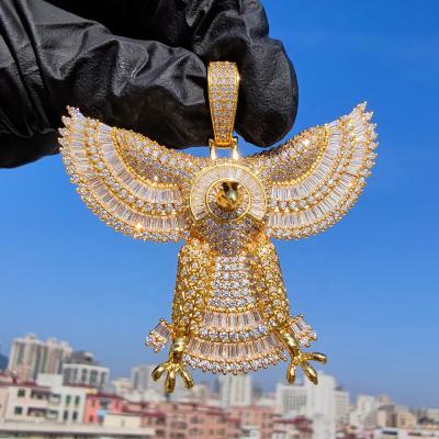 China Be Bossy Hiphop Hiphop Jewelry Iced Out Zircon Diamond Eagle Pendant Necklace Charm Hawk Necklace for sale