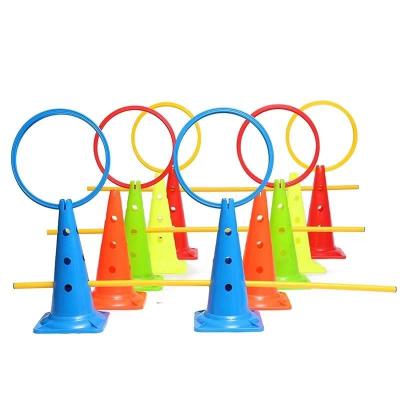 China Eco-Friendly Training Cones And 21 Inch Cone Mark Barrel With Hole Sports Training Agility Poles For Dog Athlete Workout Training Equipment for sale