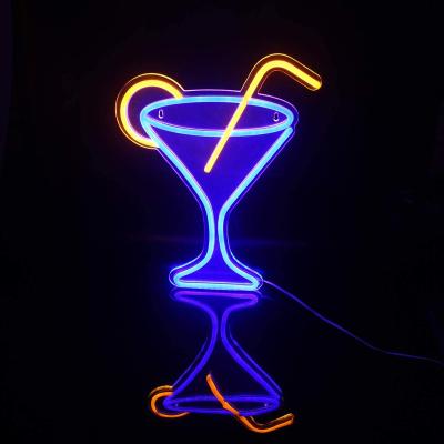 China Martini Disposable Neon Signs USB Cocktail Neon Signs Decoration For Room Decor Night Light Bar Bar Christmas for sale