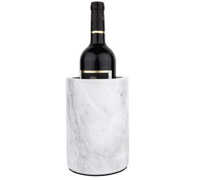 China Wine and Champagne Cooler Chiller White Marble Wine Cooler Fridge Bucket for 750ml Bottle Bar Parties for sale