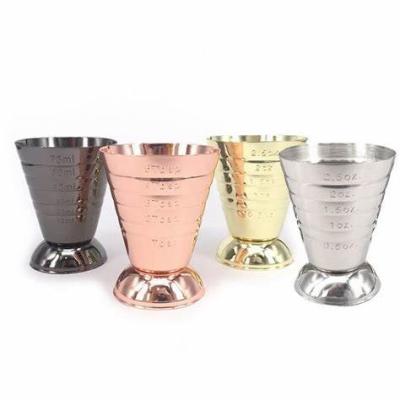 China Viable Custom High Quality Stainless Steel Measuring Cup 75ml Bar Jigger Cocktail Drinks Wine Ounce Cup Stainless Steel Measuring Cup For Bar Tool for sale