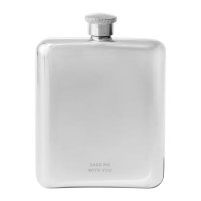 China Square Stainless Steel 6 Ounce 200ml Capacity Tin Pouch Disposable Personalized Single Hip Flask for sale