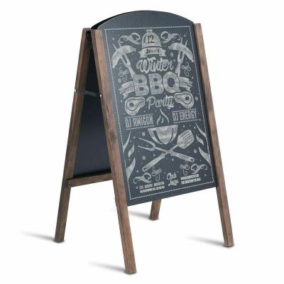 China Disposable 20*40” Rustic Magnetic A-Frame Advertising Chalkboard Sign, Wooden Sandwich Board Sign Easel Free Standing Sidewalk Chalkboard for sale