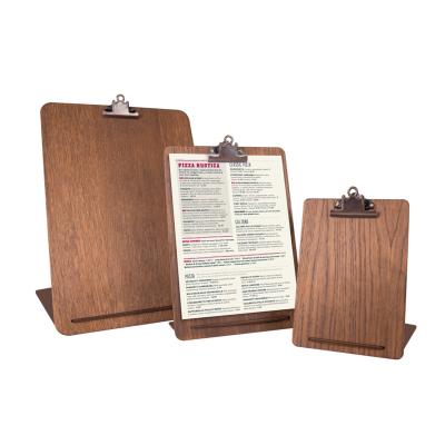 China Disposable Wholesale Custom Table Wooden Table Menu Holder With Clip For Restaurant Wedding Party for sale