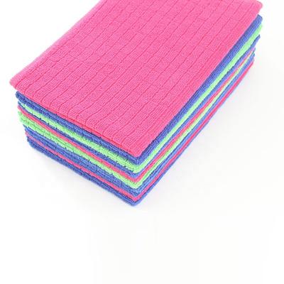 China OEM / ODM Sustainable Wholesale Super Absorption Microfiber Checked Cloth Household Cleaning Towels for sale