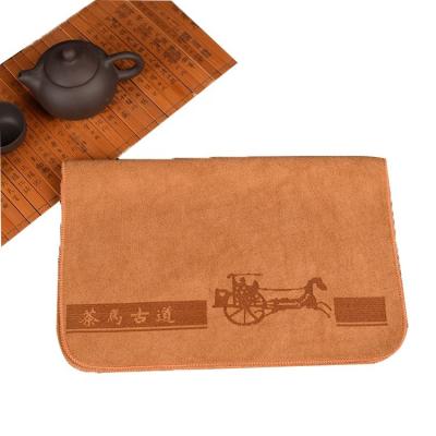 China Hot Selling Custom Made Cleaning Kitchen Towels Child Safe Logo Microfiber Small Tea Dish Without Terry for sale