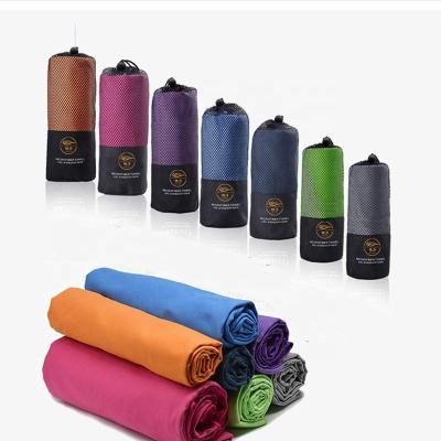 China Kid Safe Outdoor Quick Dry Towel In Bag For Sports Yoga Climbing Microfiber Travel Towel for sale