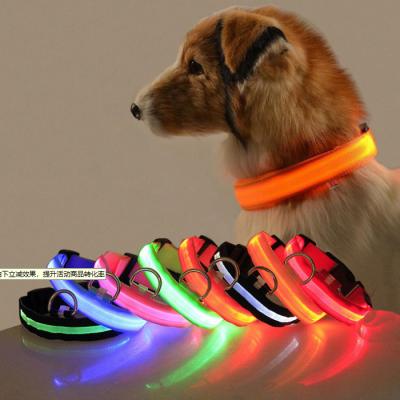 China DETACHED Led Dog Collar Light Up Security Pet Collar Flashing Light Collar USB Charger and Button Cell Battery for sale