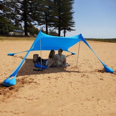 China 2021 High Quality Pop Up Beach Tent Sun Shelter UPF50+ With Sand Shovel Ground Pegs And Outdoor Stability Pole Shade For Camping Holidays for sale