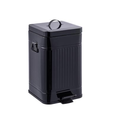 China Kitchen household environmental protection trash can recycling carbon steel trash can Rome 12L trash can for sale