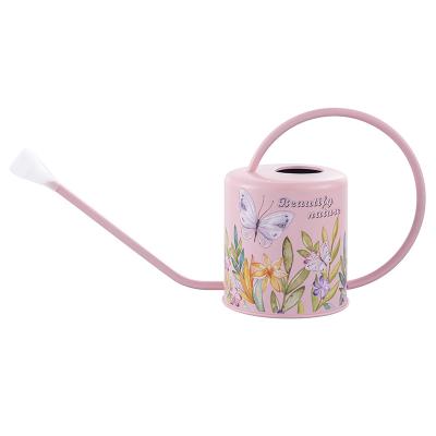 China Long-said Metal Stainless Steel Watering Pot Lipstick Printed Watering Can for Balcony Living Room Home Plant for sale