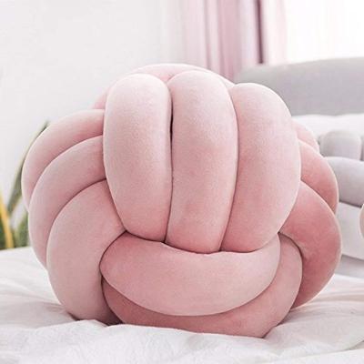 China Faux Fur Blanket Plush Toys Kids Room Decoration Knot Ball Cushion for sale