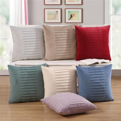 China Wholesale Simple Simple Style Polyester Super Soft Dyed Sofa Plain 45x45 Car Pillowcases Tiles Cushion Covers for sale