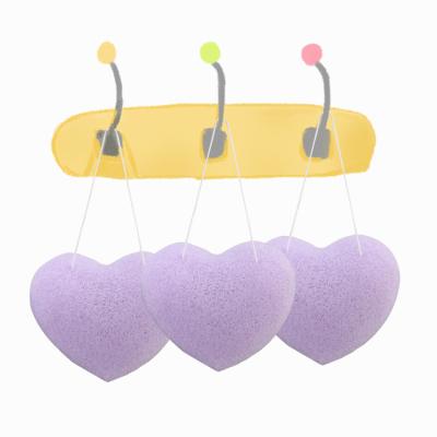 China Wholesale 100% Natural Heart Shape Natural Konjac Sponge Facial Massage Sponge Organic Private Label for sale