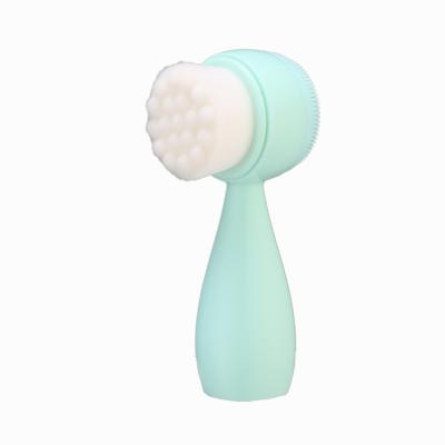 China Hot Selling Private Label Face Cleansing Brush 2 in 1 Skin Cleansing Facial Brush Make Up Tools 11.5*4.5*4cm for sale