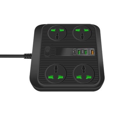 China Security Door PC Smart Quality 15.3*3*14.5 Size T18 Size T18 Black Smart Standard USB Ports Security 3 Ports Plug In Power Socket for sale